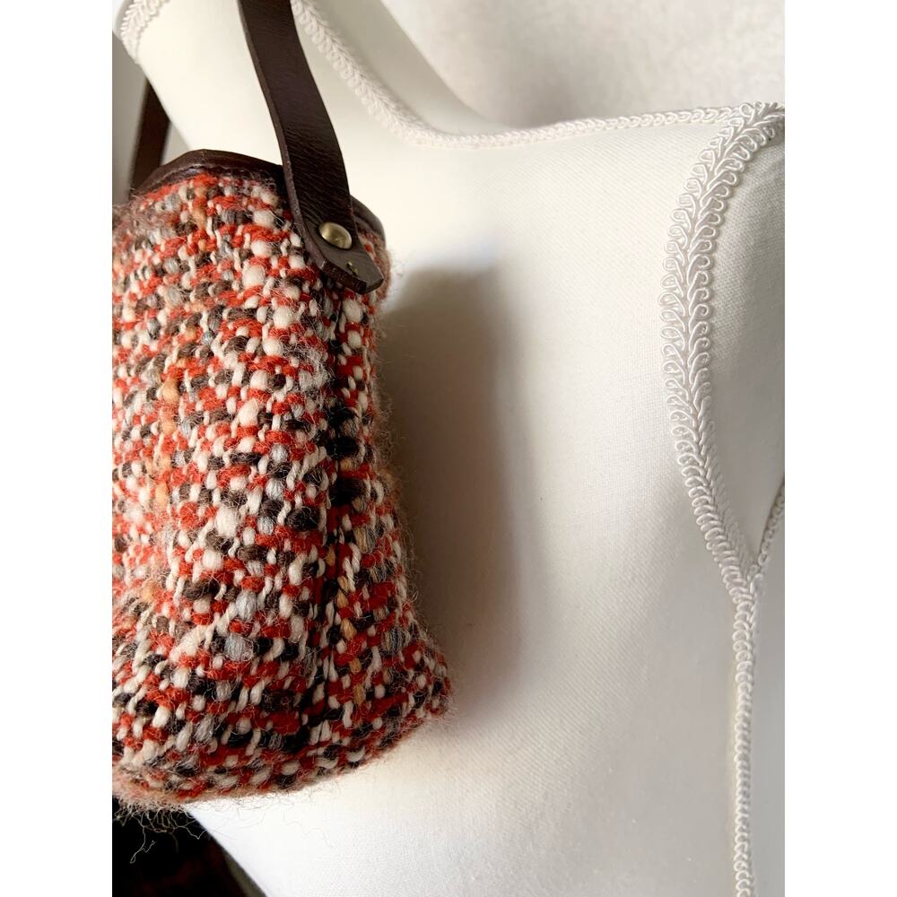 Banana Republic Y2K Leather Wool Mini Bag Purse - Picture 4 of 10